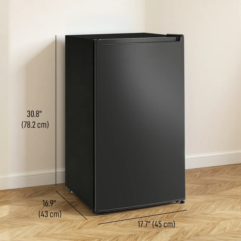 2.1 Cubic Feet Mini Freezer with Removable Shelf & Adjustable Temperature for Dormitory, Black