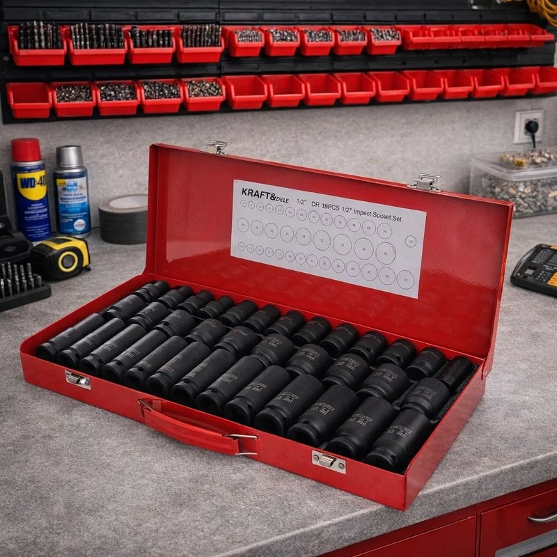 35tlg Schlagschrauber Nuss Set 1/2” Schrauber Schlagnüsse