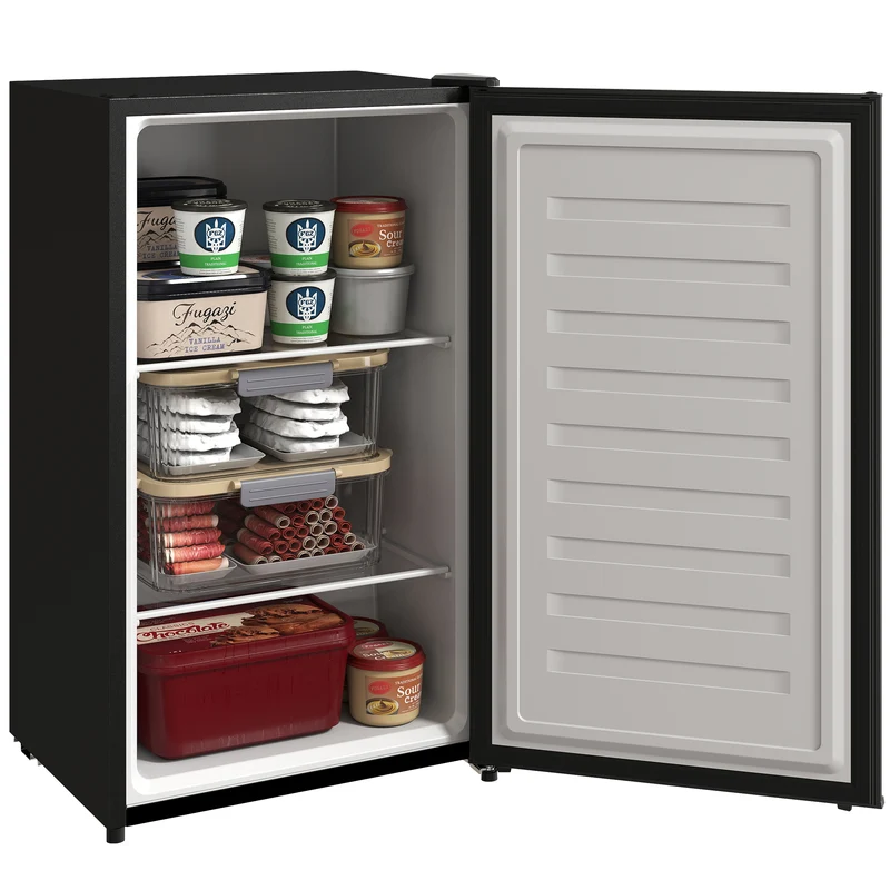 2.1 cu ft Mini Freezer with Removable Shelf & Adjustable Temp for Dorms, Silver
