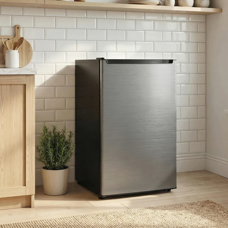 2.1 cu ft Mini Freezer with Removable Shelf & Adjustable Temp for Dorms, Silver