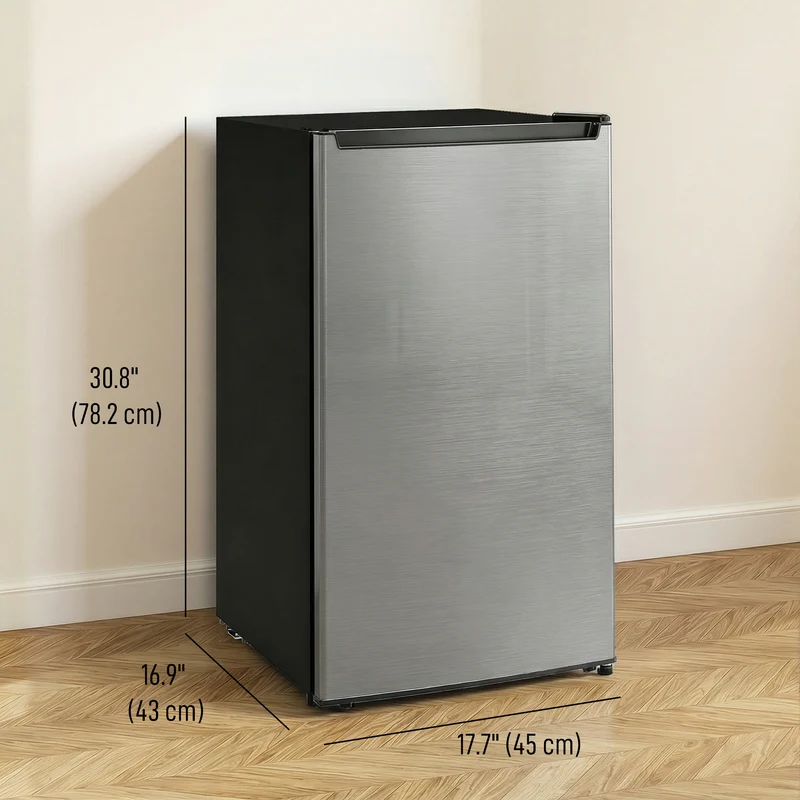 2.1 cu ft Mini Freezer with Removable Shelf & Adjustable Temp for Dorms, Silver