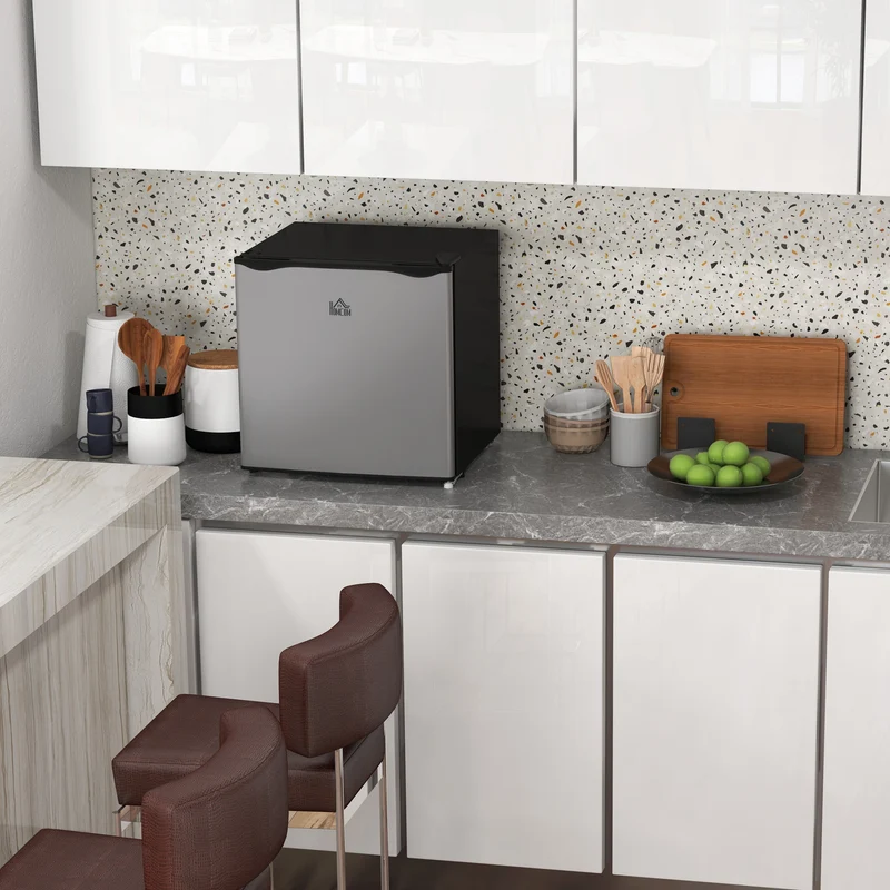 1.1 Cubic Feet Mini Freezer with Reversible Door, Removable Shelf, Adjustable Temperature, Silver