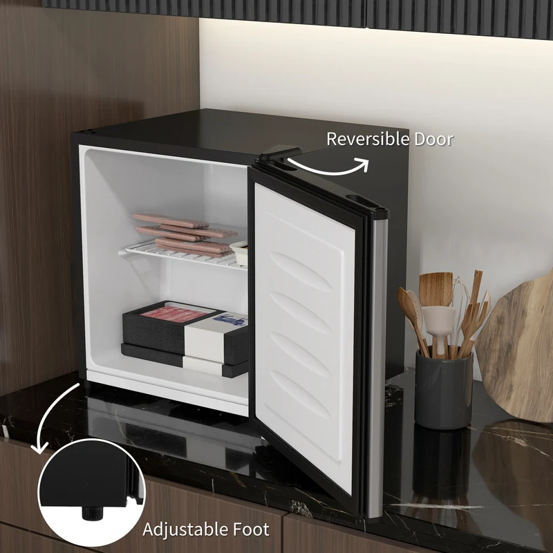 1.1 Cubic Feet Mini Freezer with Reversible Door, Removable Shelf, Adjustable Temperature, Silver