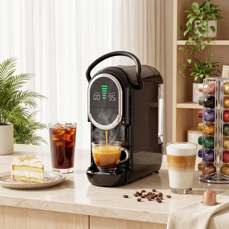 Pod Coffee Machine Pro 3-in-1 Espresso & Coffee Maker with Fast Heating, Black
