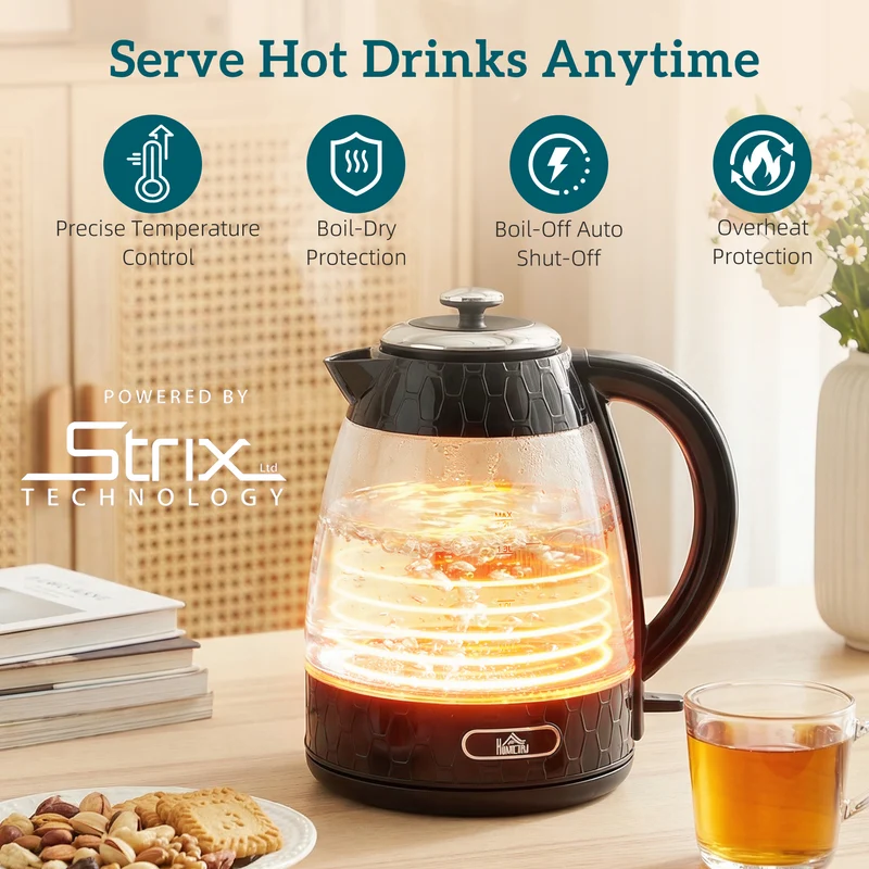 Dual-Speed Breakfast Combo: 4-Slice Toaster & 1.7L Quick-Boil Kettle, Black