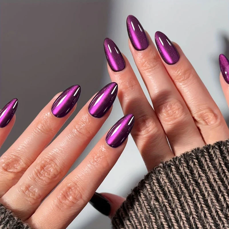 Reflektierende Lange-Stiletto Press-On Nägel