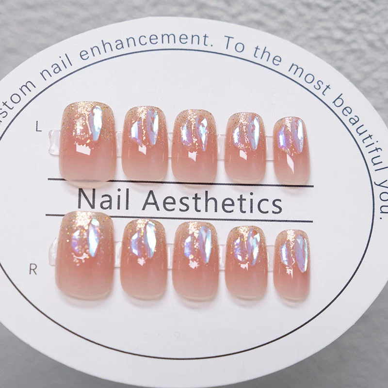 Press-On Nagelset mit glitzernden Akzenten