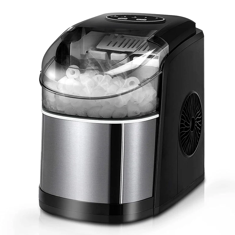 This self-cleaning ice making machine can make ice in 6 minutes.