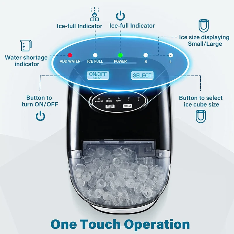 This self-cleaning ice making machine can make ice in 6 minutes.