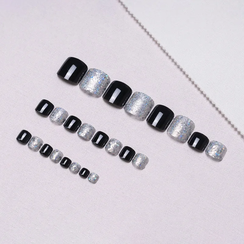 Glitzernde Pediküre Nagelkunst