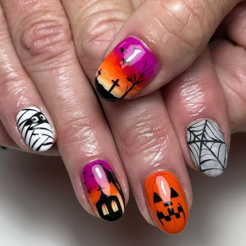 Halloween-Themen Nagelkunst Aufkleber