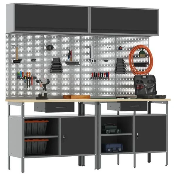 8tlg Werkbank Werkzeugschrank Werktisch Werkschrank
