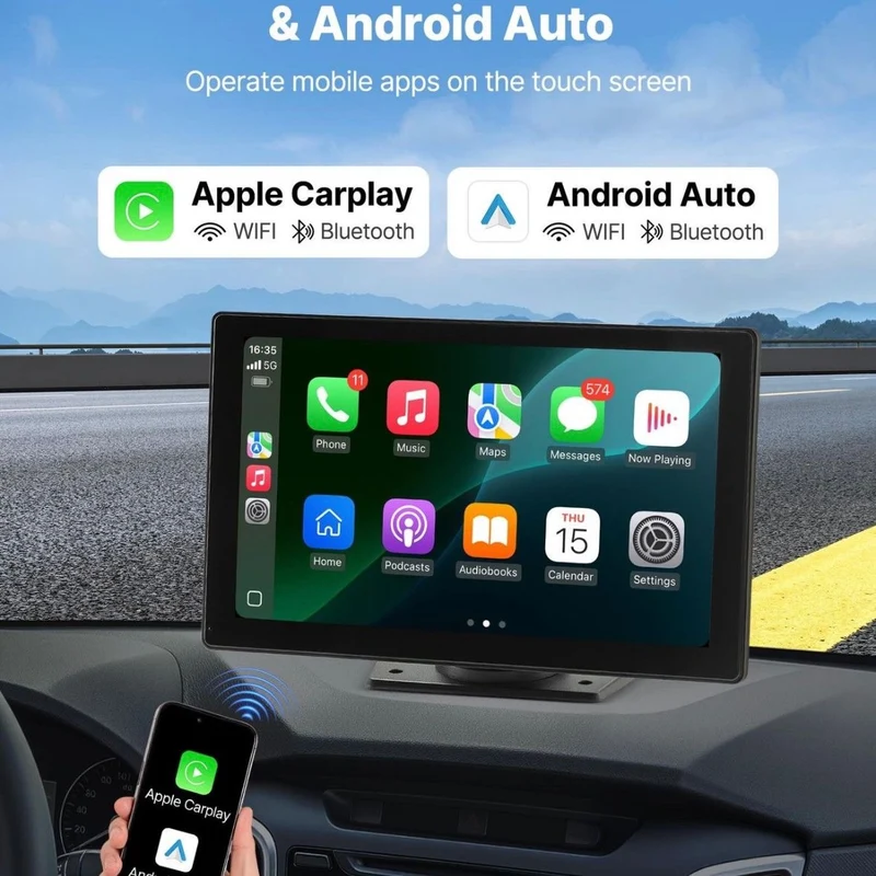 Autoradio CarPlay Touchscreen 228,6mm Android Front-/Rückkamera