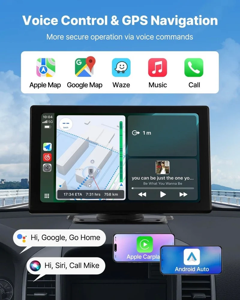 Autoradio CarPlay Touchscreen 228,6mm Android Front-/Rückkamera