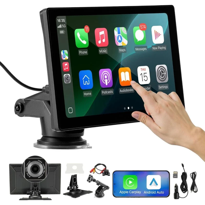 Autoradio CarPlay Touchscreen 228,6mm Android Front-/Rückkamera