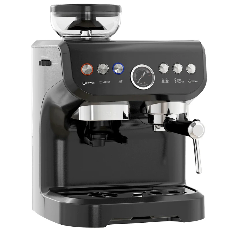 Espresso Machine 15 Bar, Coffee Maker with Milk Frother, Fast Heating & Adjustable Temp, Black