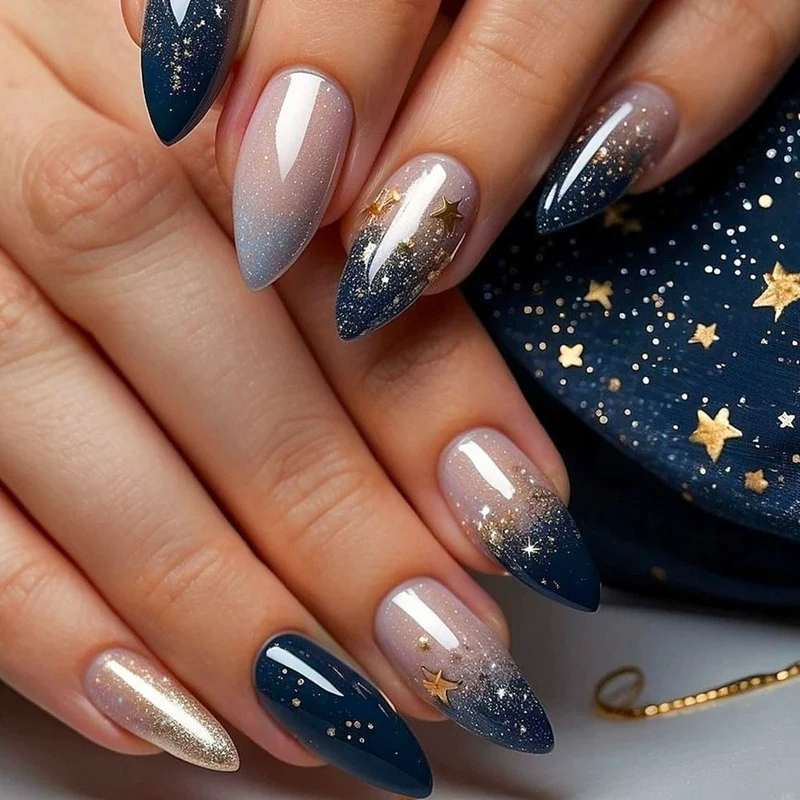 Sternen Nacht Press-On Nageldesign