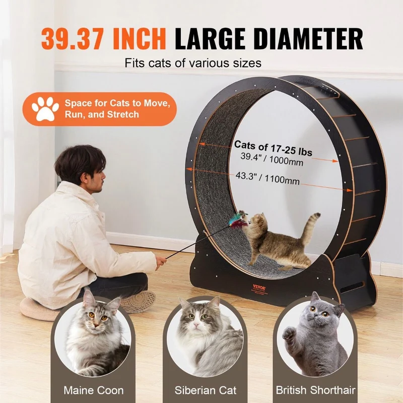 Katzenlaufrad Katzen Laufrad Innenbereich Katzenkratzer 110cm