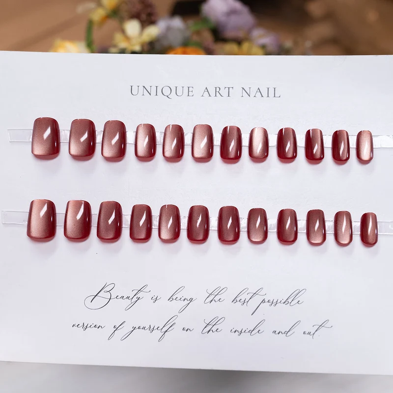 Premium Press-On-Nagelset mit glänzendem Finish