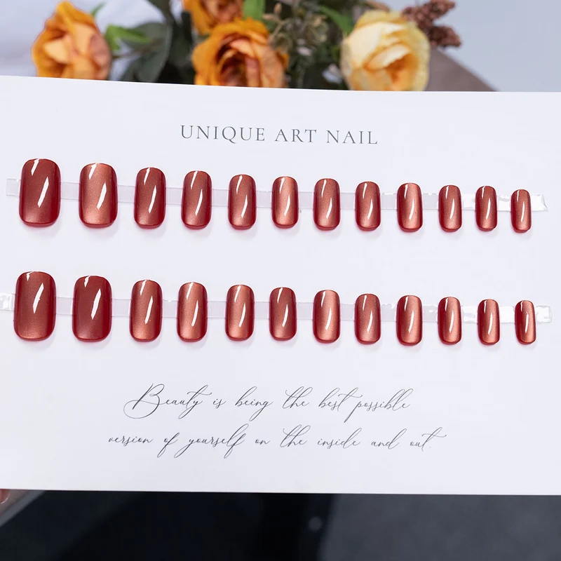 Premium Press-On-Nagelset mit glänzendem Finish