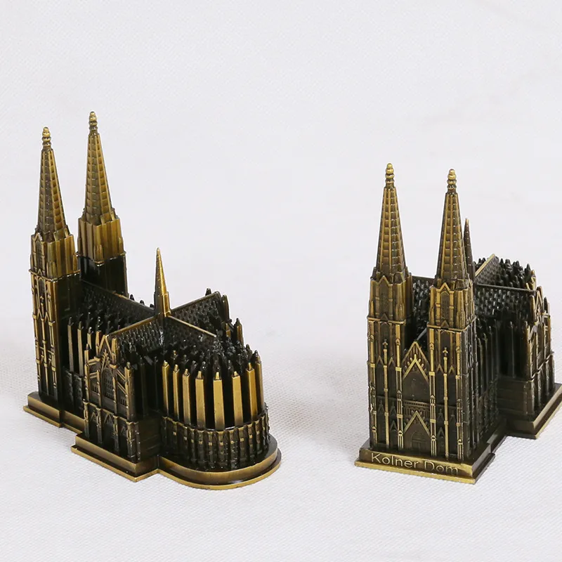 Skanto | Kölner Dom Modell Metall Antik Bronze Deutschland Kölner Dom Gebäude Figur Weltberühmtes Wahrzeichen Architektur Heimdekoration