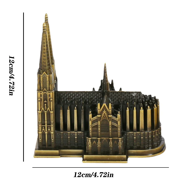 Skanto | Kölner Dom Modell Metall Antik Bronze Deutschland Kölner Dom Gebäude Figur Weltberühmtes Wahrzeichen Architektur Heimdekoration