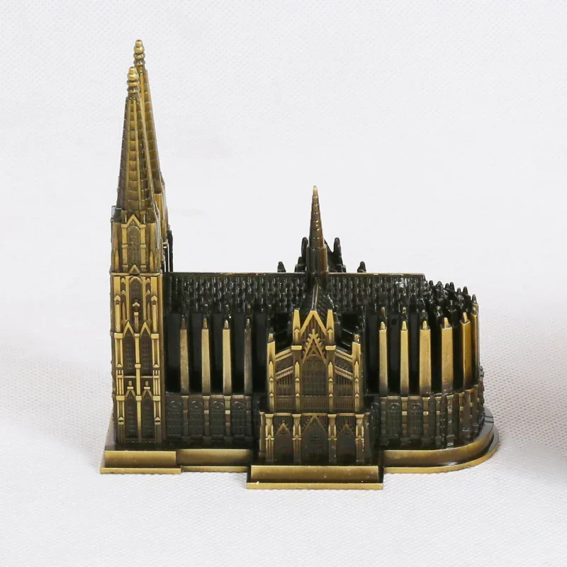 Skanto | Kölner Dom Modell Metall Antik Bronze Deutschland Kölner Dom Gebäude Figur Weltberühmtes Wahrzeichen Architektur Heimdekoration