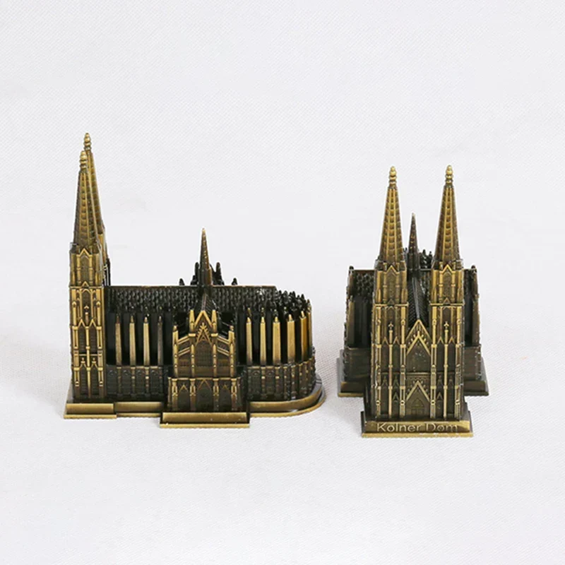 Skanto | Kölner Dom Modell Metall Antik Bronze Deutschland Kölner Dom Gebäude Figur Weltberühmtes Wahrzeichen Architektur Heimdekoration