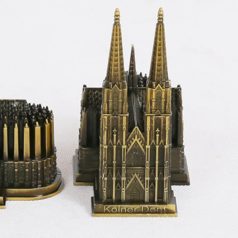 Skanto | Kölner Dom Modell Metall Antik Bronze Deutschland Kölner Dom Gebäude Figur Weltberühmtes Wahrzeichen Architektur Heimdekoration