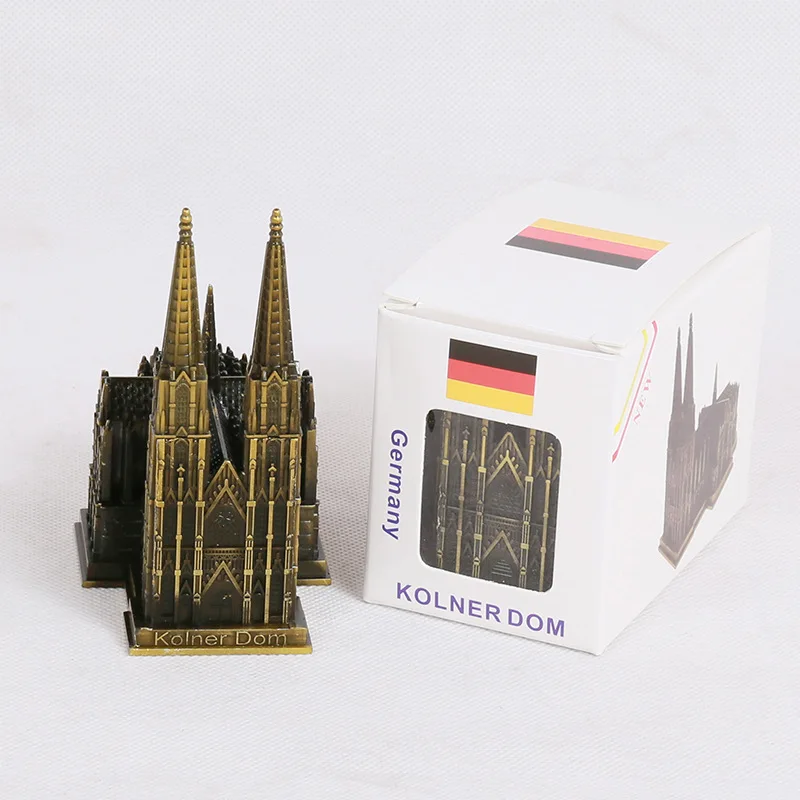 Skanto | Kölner Dom Modell Metall Antik Bronze Deutschland Kölner Dom Gebäude Figur Weltberühmtes Wahrzeichen Architektur Heimdekoration