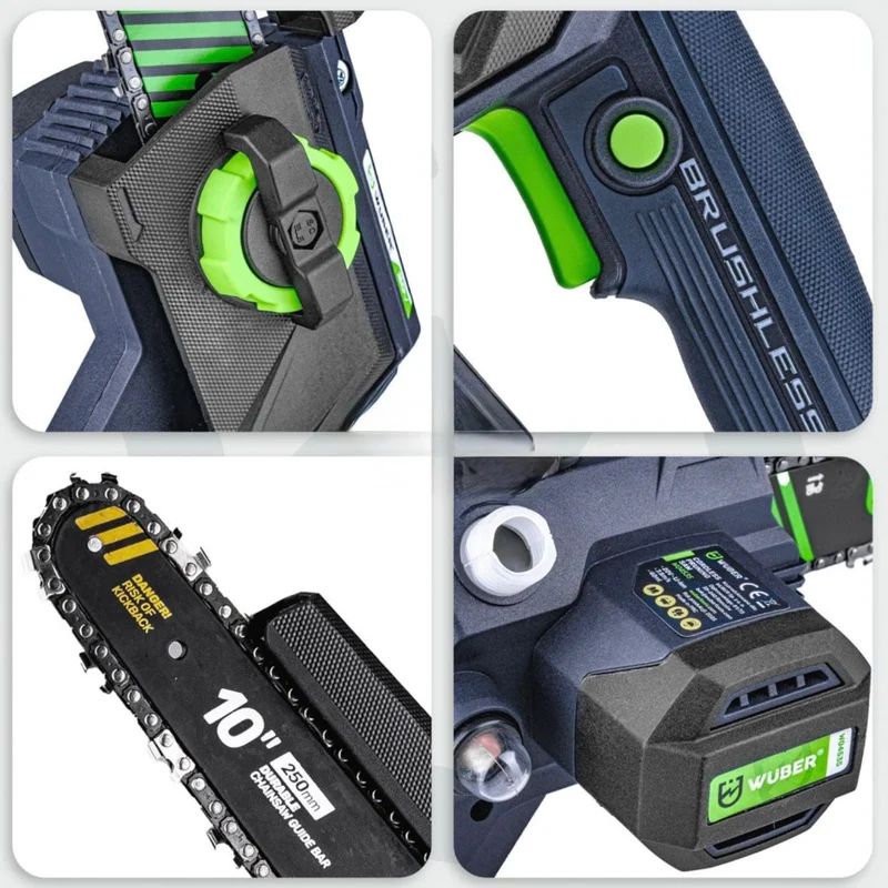 Akku Mini Kettensäge 2x Akku 2x Schwert Motorsäge Säge Handwerk