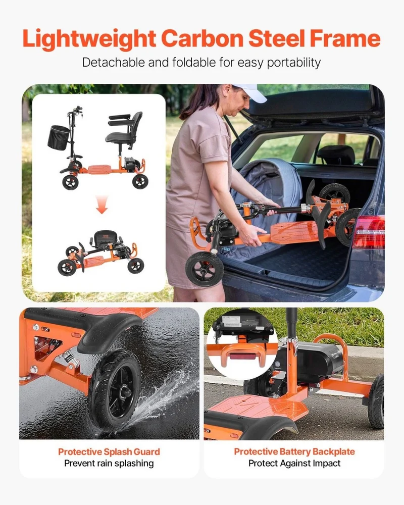 4 Rad Elektromobil klappbar Mobilitätsroller Seniorenmobil 120kg