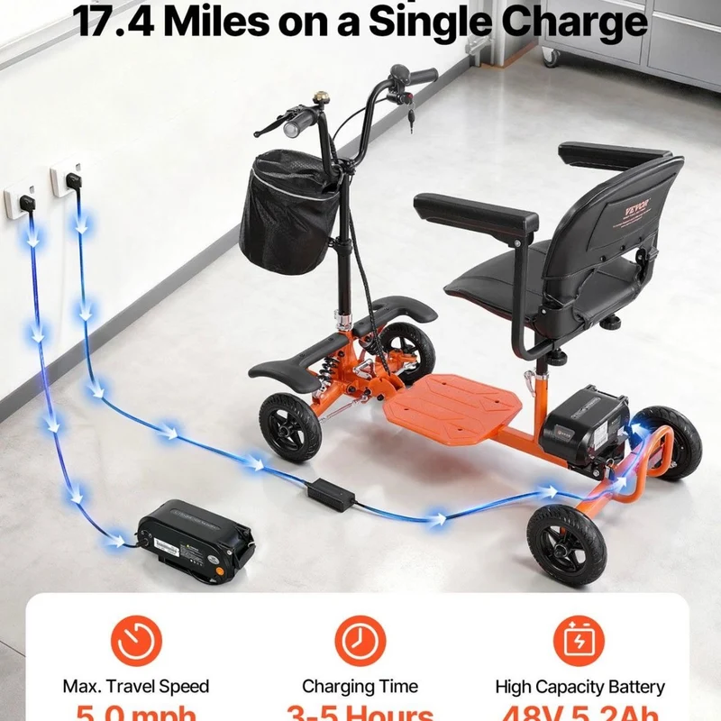4 Rad Elektromobil klappbar Mobilitätsroller Seniorenmobil 120kg