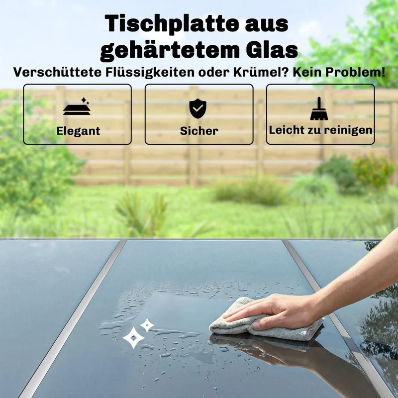 Gartenmöbel Set Sitzgruppe 150x90cm Tisch 6 Stühlen