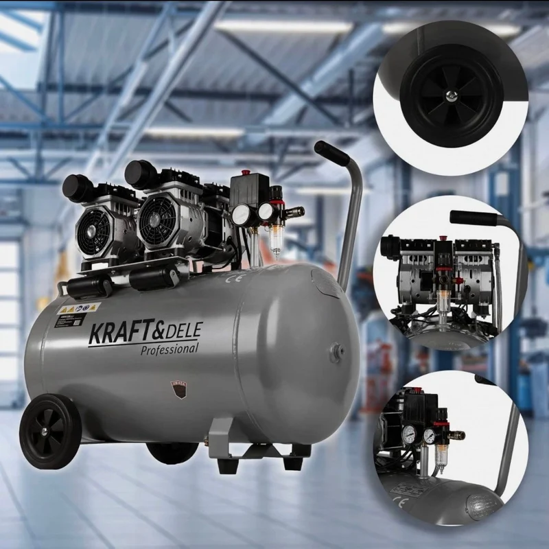 Kompresor 100L 2x1500W Ölfrei Silent Druckluft