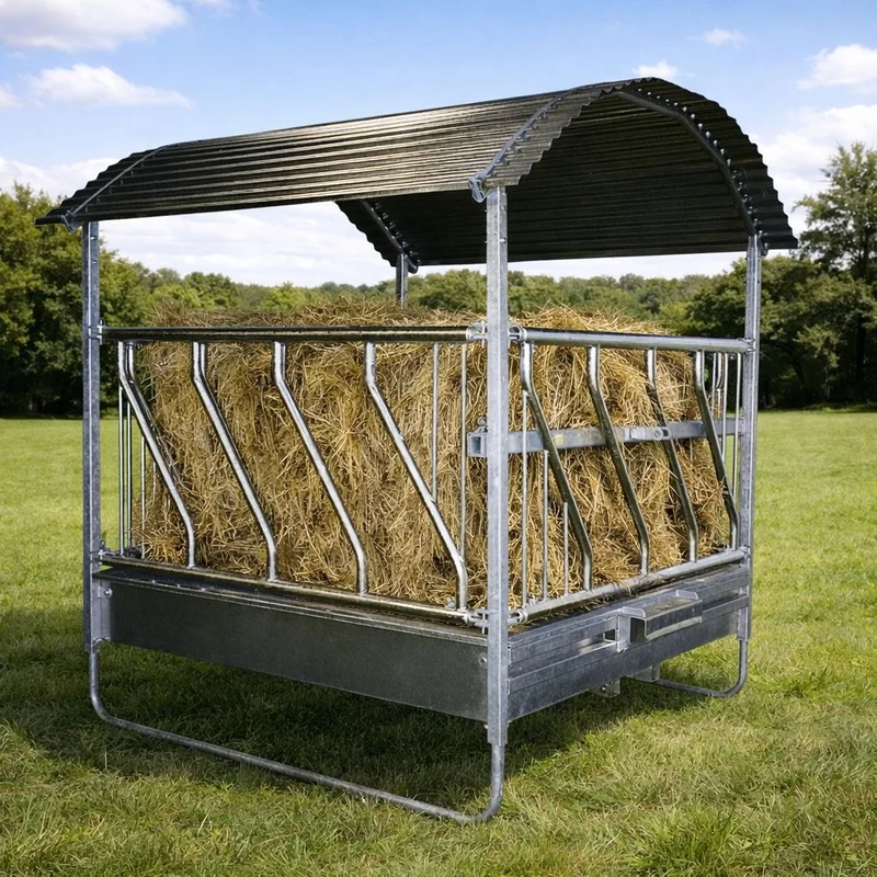 Futterraufe Schrägfressgitter 2x2m 12 Plätze Heuraufe Raufe