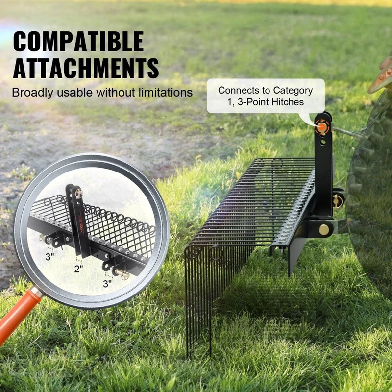 Rechen Landschaftsrechen 183cm Rasenvertikutierer Vertikutierer