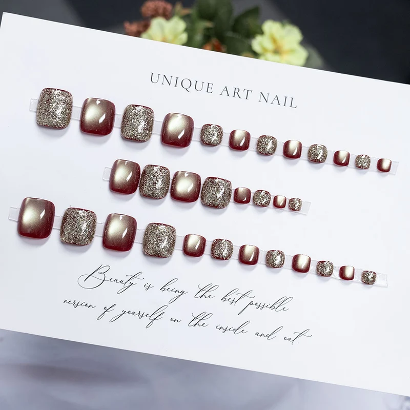 Rhinestone-beschichtete Pediküre Nagelkunst