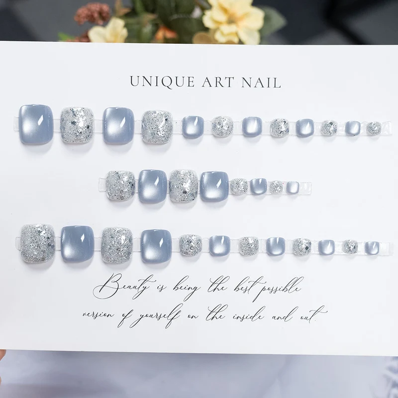 Rhinestone-beschichtete Pediküre Nagelkunst