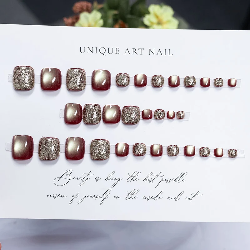 Rhinestone-beschichtete Pediküre Nagelkunst