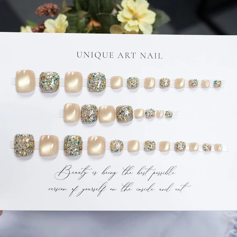 Rhinestone-beschichtete Pediküre Nagelkunst