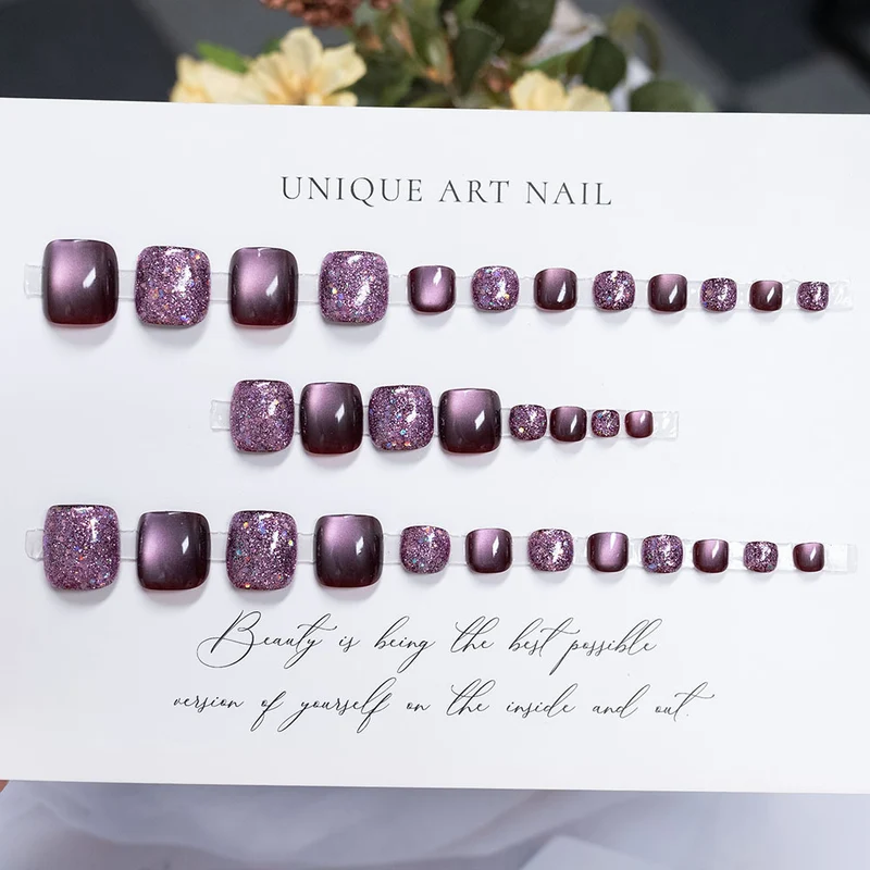 Rhinestone-beschichtete Pediküre Nagelkunst