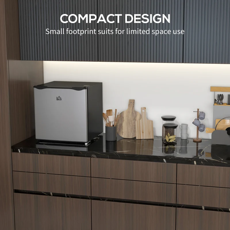 1.1 Cu Ft Countertop Mini Freezer, Compact Upright with Removable Shelves, Silver