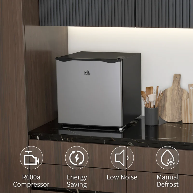 1.1 Cu Ft Countertop Mini Freezer, Compact Upright with Removable Shelves, Silver