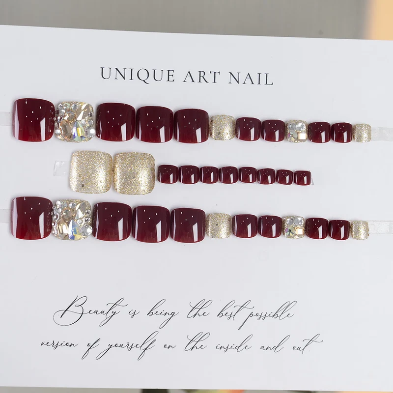 Rhinestone-beschichtete Pediküre Nagelkunst 1791110448