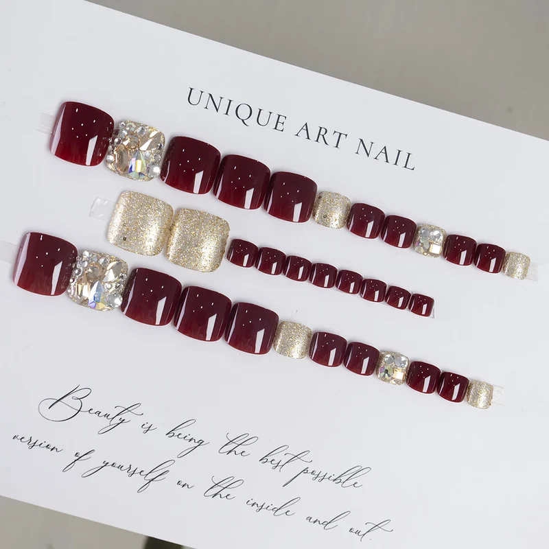 Rhinestone-beschichtete Pediküre Nagelkunst 1791110448