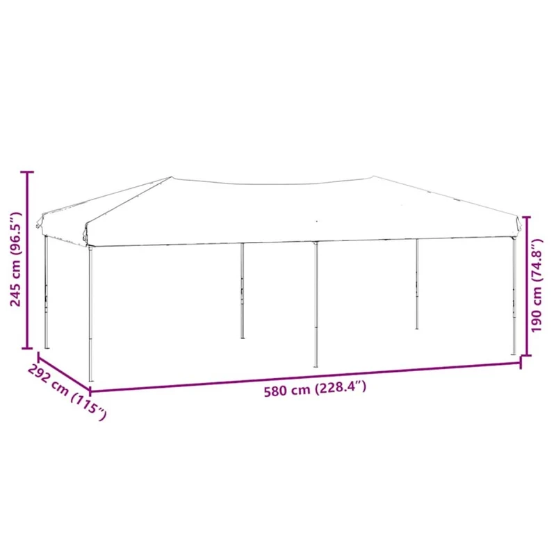 3x6m Partyzelt Faltbar Seitenwänden Festzelt Pavillon Gartenpavillon