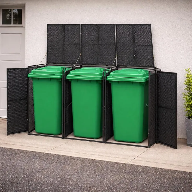 Mülltonnenbox 3x Mülltonnen Tonnen Müllboxen Tonnenbox