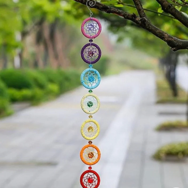 Skanto | Chakra Traumfänger Regenbogen Yoga Wanddekoration
