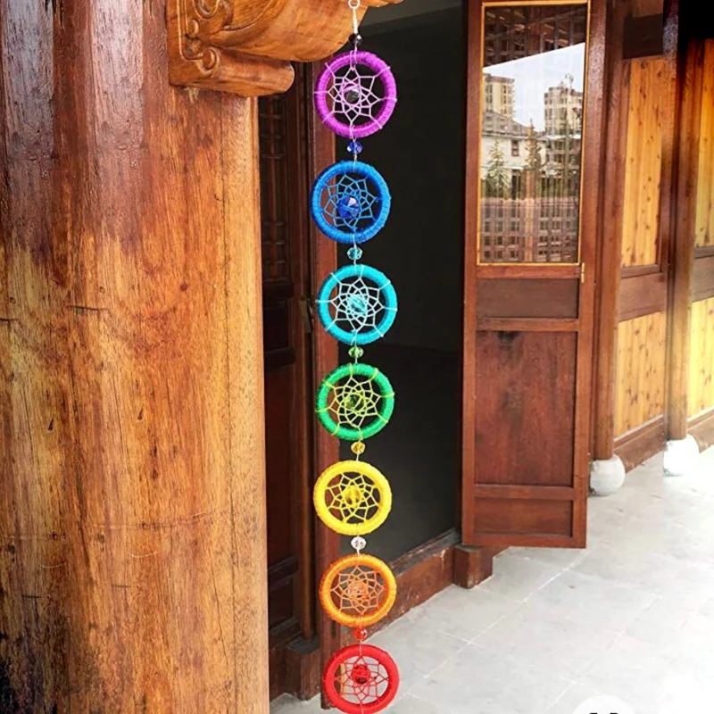 Skanto | Chakra Traumfänger Regenbogen Yoga Wanddekoration